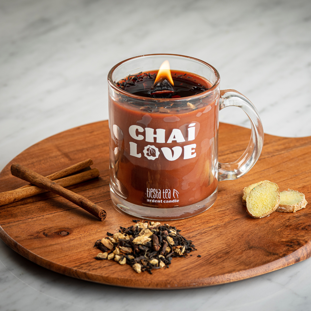 Tiesta Tea Chai Love Wooden Wick Candle