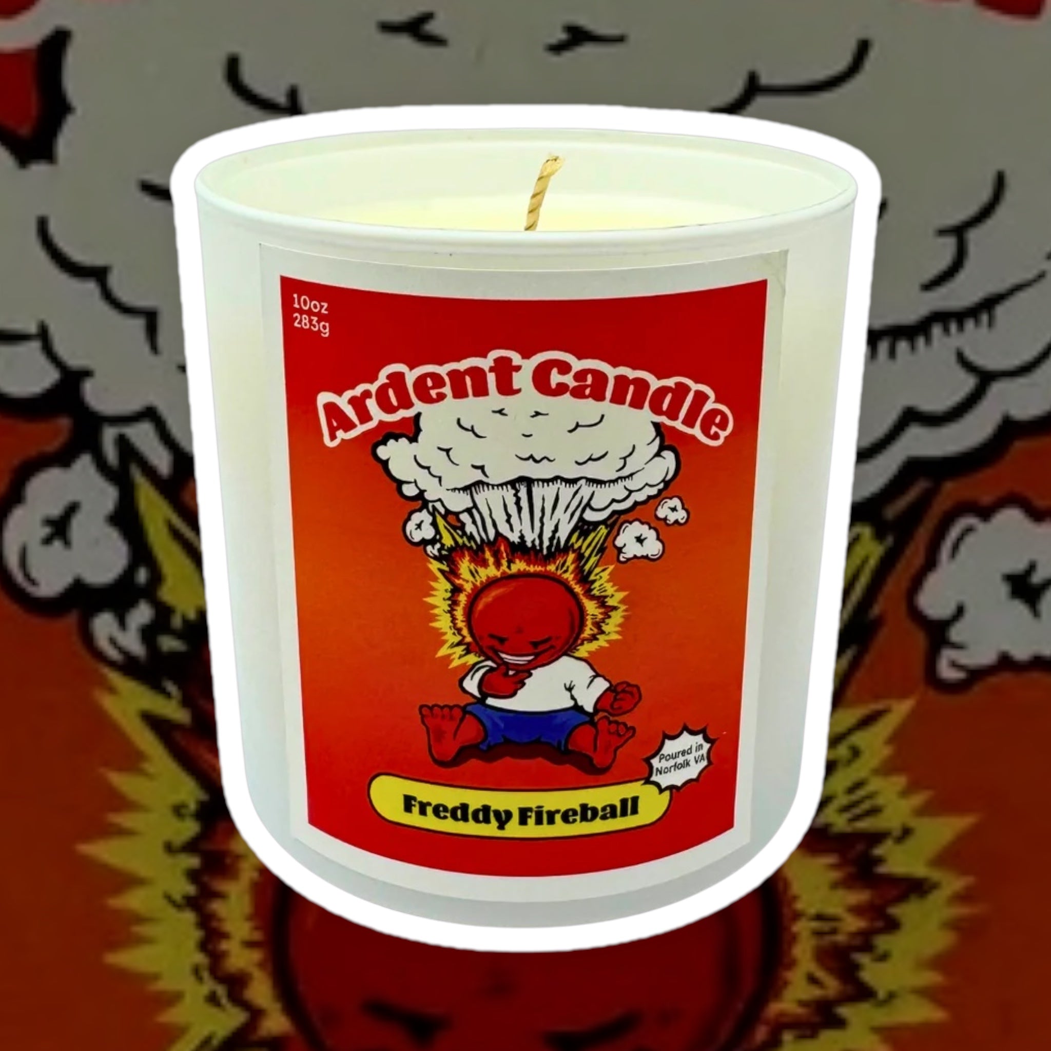 atomic fireball cinnamon scented candle